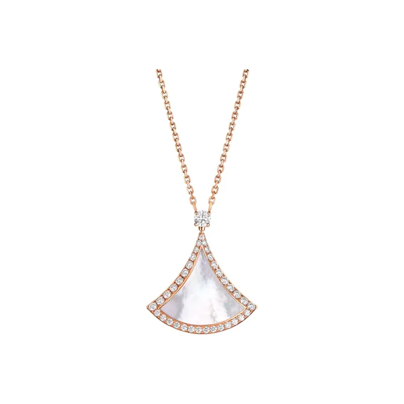 BVLGARI Divas' Dream Series 18K Rose Gold Necklaces Unisex Silver White-0
