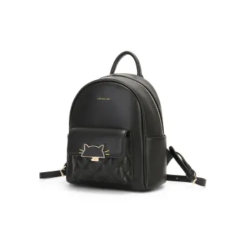 MEXICAN Polyurethane Backpack Regular Women's Black/Ecru