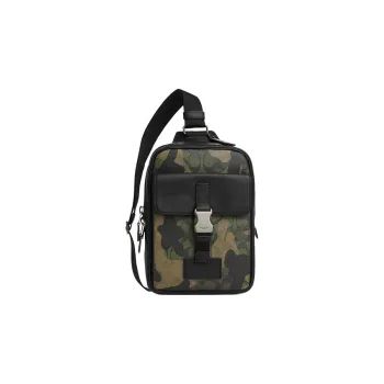 COACH Canvas With Smooth Calfskin Shoulder Bag Crossbody Bag Fanny Pack Sling Bags Small Size Men's Camouflage