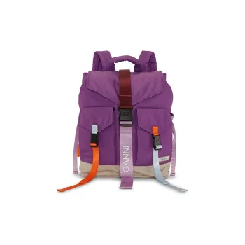 GANNI Recycled Polyester Backpack Regular Women's Purple