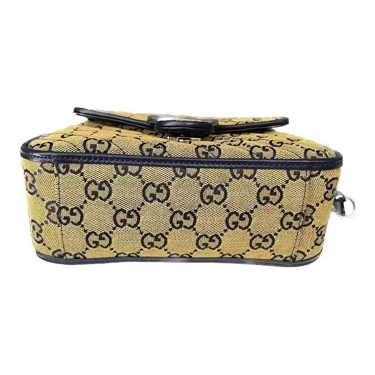 GUCCI GG Marmont Canvas With Leather Canvas Bag Shoulder Bag Crossbody Bag Handbag Mini Women's Brown/Black-3