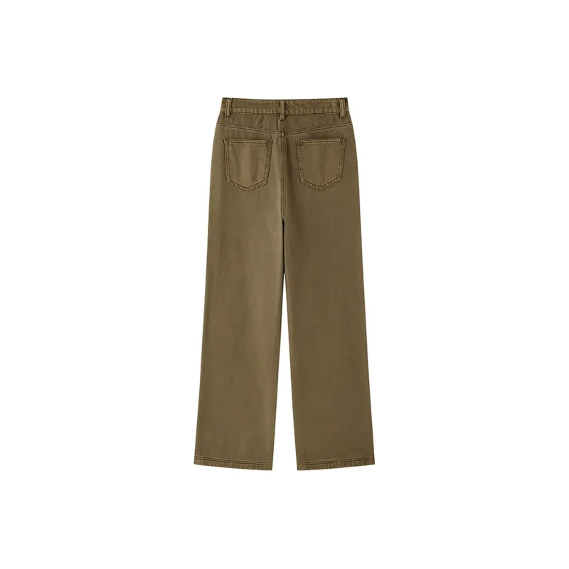 Luqingyi Jeans Women's Vintage Brown-1