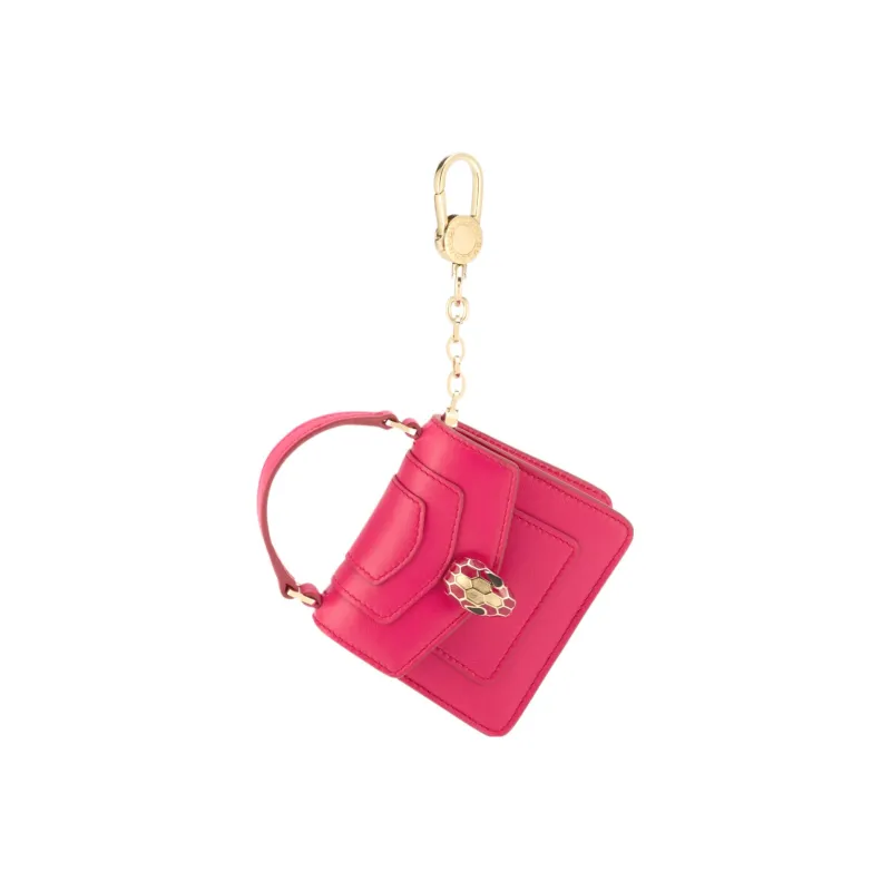 BVLGARI Serpenti Forever Calfskin Handbag Pendant Bag Accessory Extra Mini Women's Pink-2