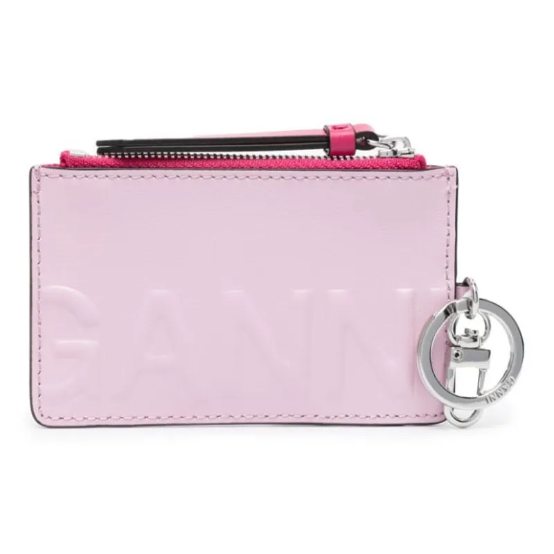 GANNI Recycled Leather With Polyurethane Wallet Regular Women's Light Pink-0