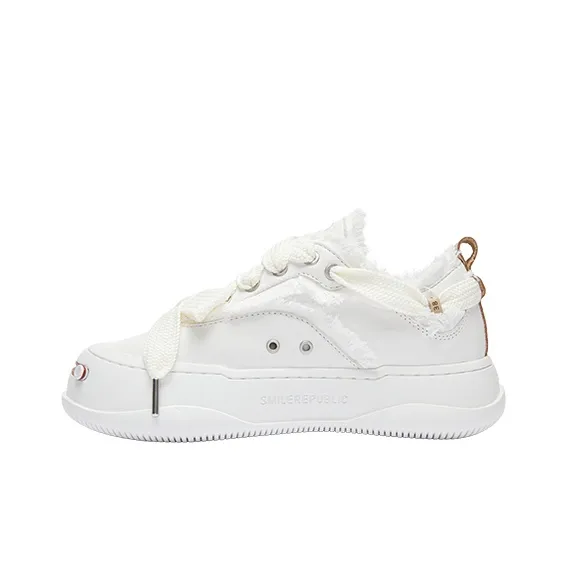 SMILEREPUBLIC Canvas Shoes Unisex Low Top White-2