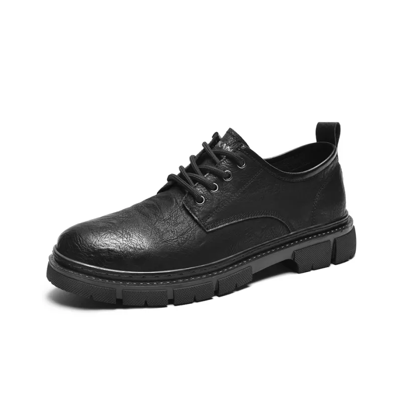 AOKANG Dress Shoes Men Low Top Black-1