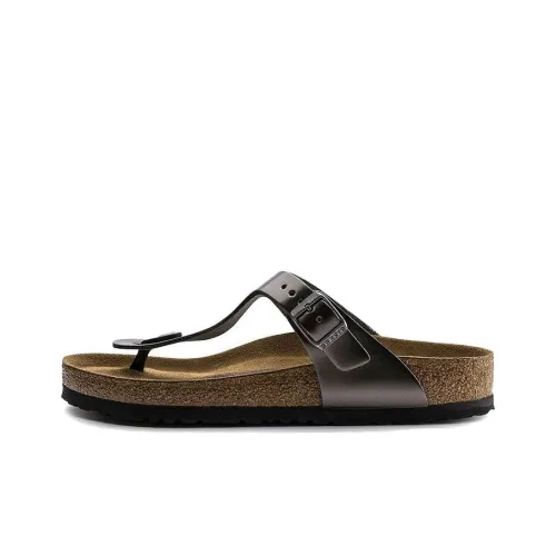 Birkenstock Flip Flops Women's Metal Coal Gray Narrow Fit