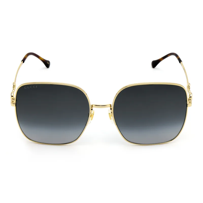 GUCCI Women's Horsebit Vintage Metal Square Sunglasses Grey-1