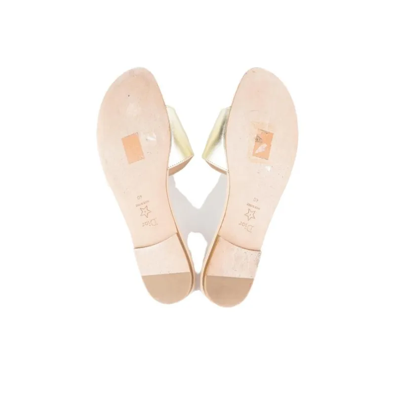 DIOR D-Club Slide Slippers Women's Gold-3