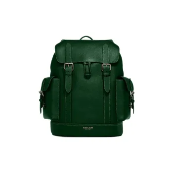 COACH Hudson Leather Backpack Large Size Men's Green