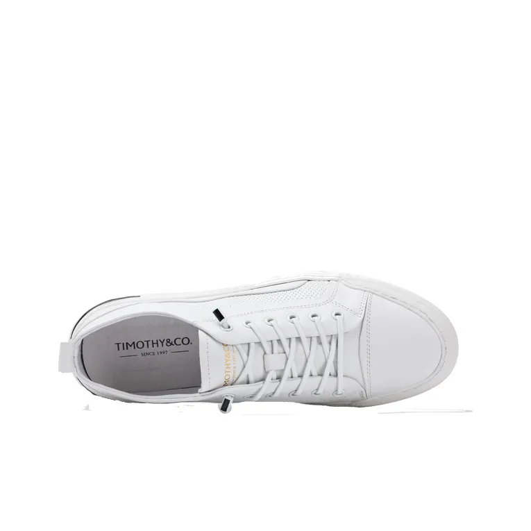 TIMOTHY&CO. Low Top Skateboard Shoes Men's White-2