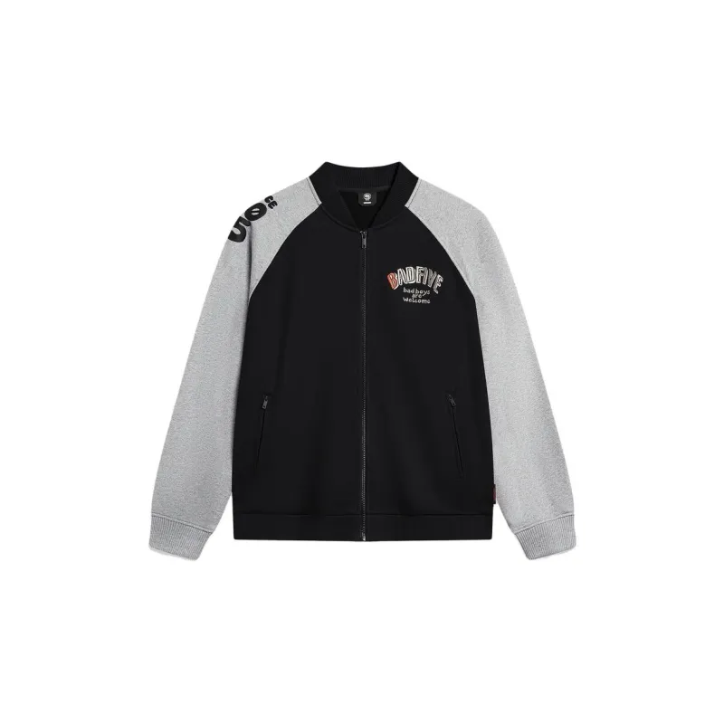 LiNing BadFive Baseball Jacket Men's Black Heather Gray-1