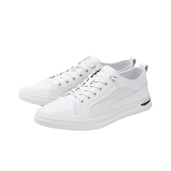 TIMOTHY&CO. Low Top Skateboard Shoes Men's White-1