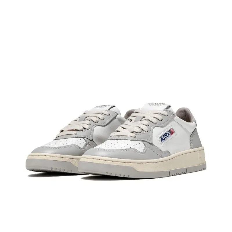 AUTRY Medalist Leather Low Grey White-1