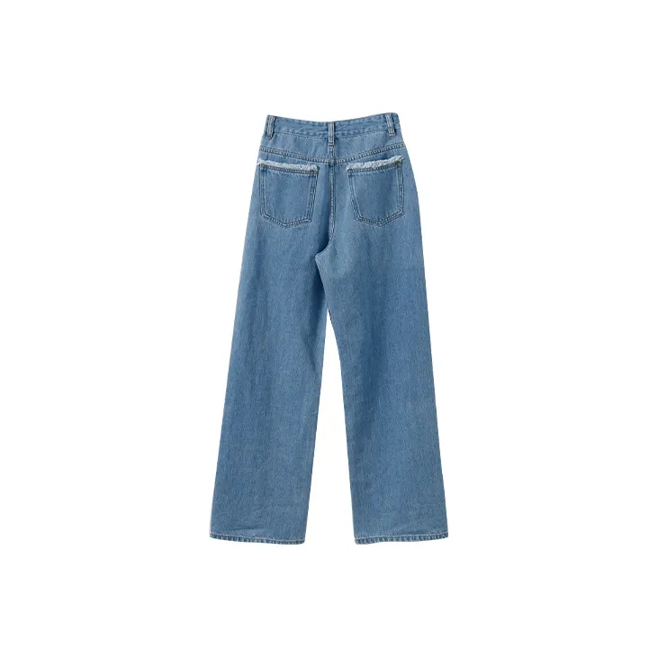 YUMOMO STAR Straight Jeans Women's Denim Blue-1