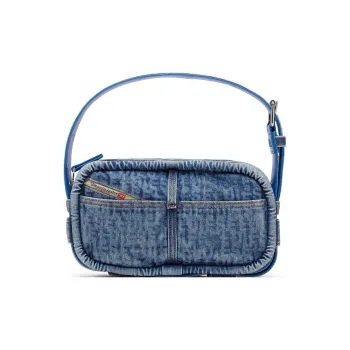 DIESEL Cotton And Polyurethane Fanny Pack One Shoulder Handbag Mini Women's Blue