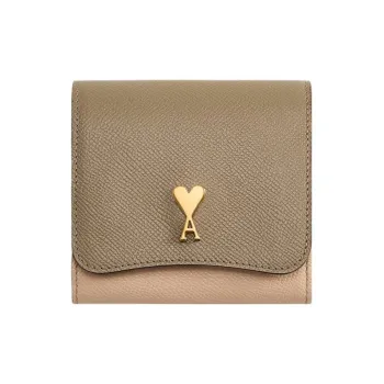 AMIPARIS Grained Leather Wallet Regular Women's Taupe