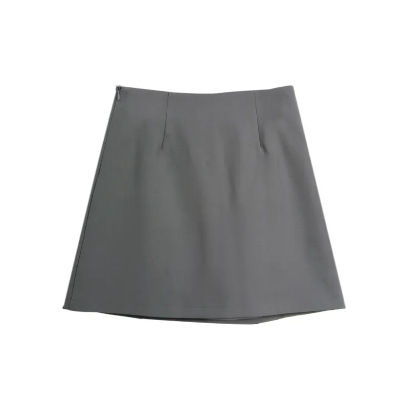Olrain Casual Short Skirts Women's Gray-1