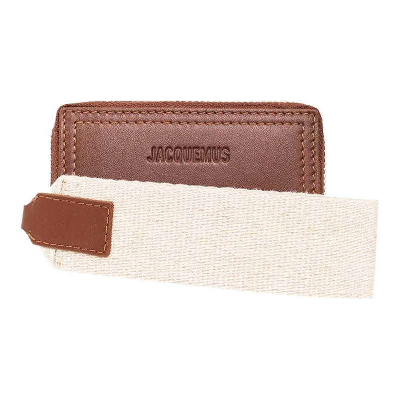 Jacquemus Leather And Canvas Wallet Men's Brown-0
