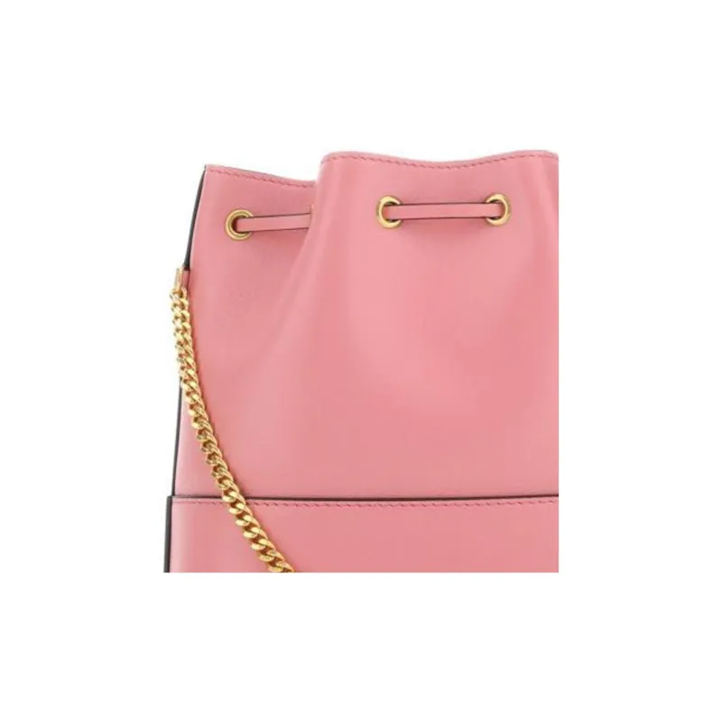 Valentino Vlogo Lambskin Bucket Bag Shoulder Bag Crossbody Bag Mini Women's Pink-4