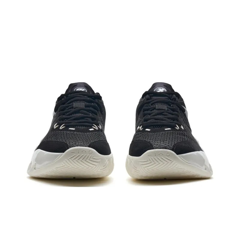 XTEP Against The Sky Generation Basketball Shoes Men Low Top Black/Sail White-5