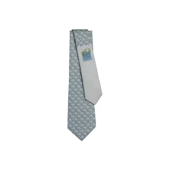 HERMES Miam Miam Silk Ties Men's Gray