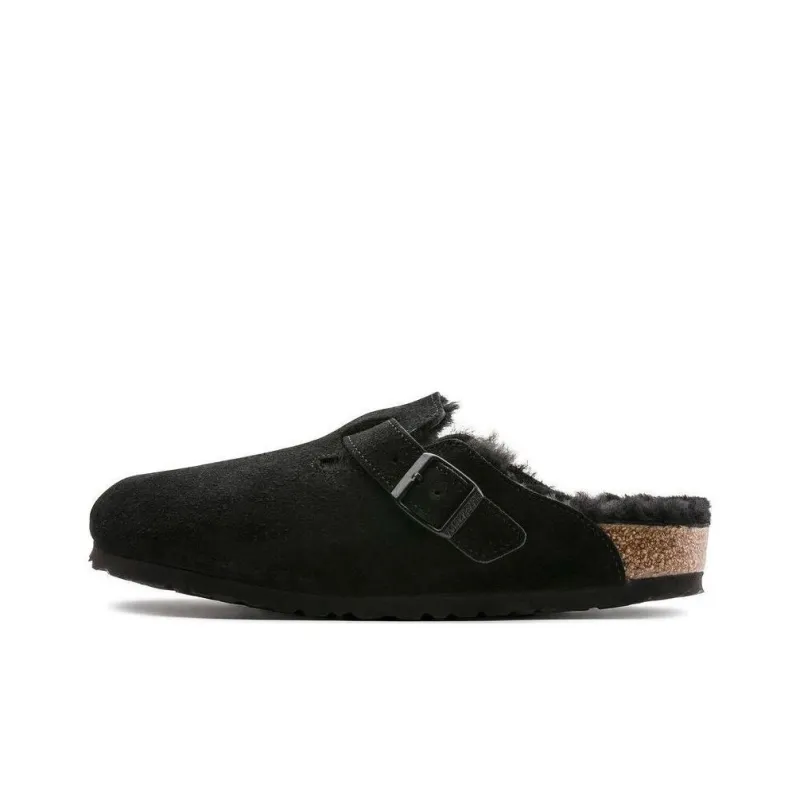 Birkenstock Boston Shearling Suede 'Black'-0