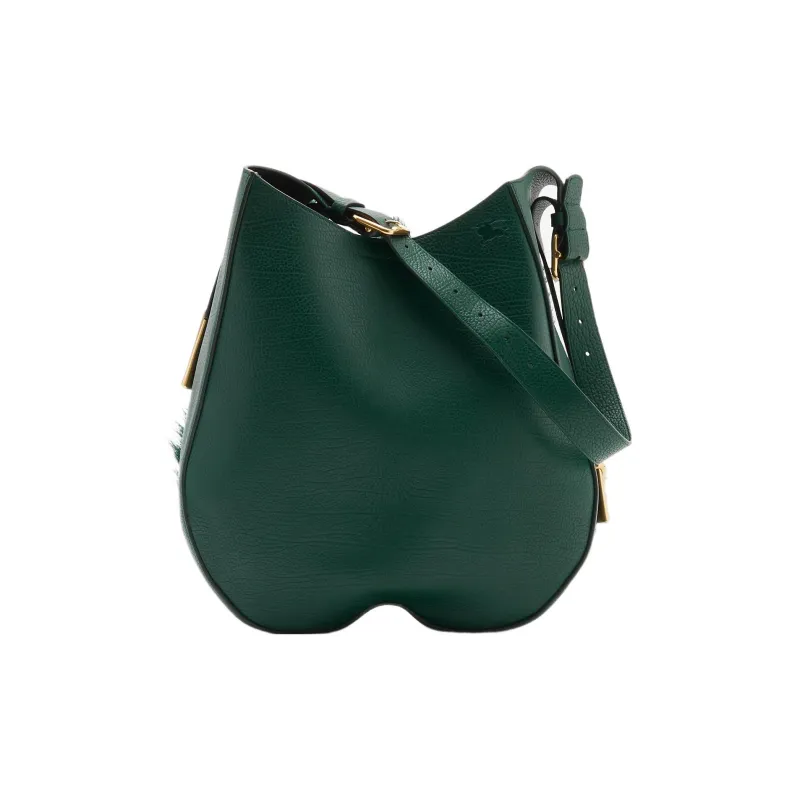 Burberry Goatskin Combined With Calfskin Handbag Shoulder Bag Women's Vine Green-2
