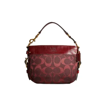 COACH Zoe Signature Fabric Tote Bag Shopping Bag Handbag Large Size Women's Red