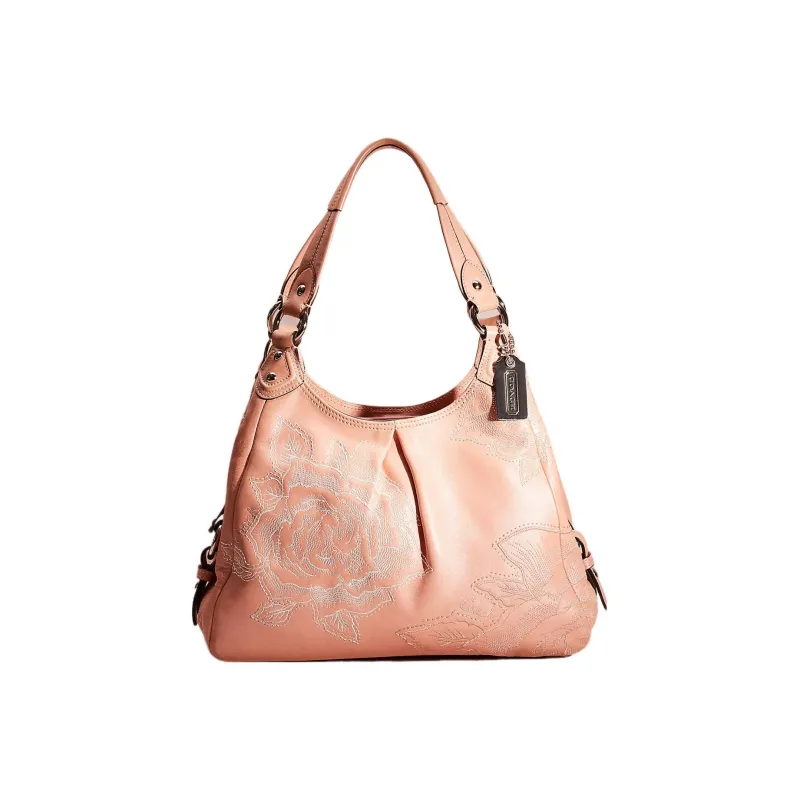 COACH Madison Leather Shoulder Bag Handbags Shoulder Bags Large Size Women's Light Pink-0