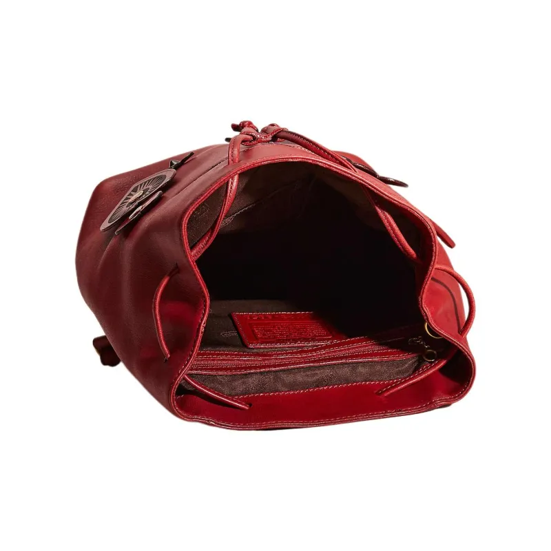COACH Legacy Leather Backpack Large Size Women's Red-2