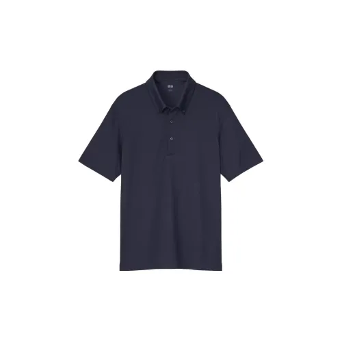 UNIQLO Polo Shirts Men Navy Blue