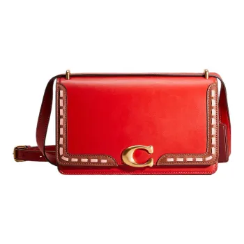 COACH Bandit Calfskin Envelope Bag, Shoulder Bag, Crossbody Bag Medium Size Women's Red