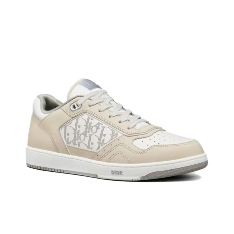 DIOR B27 Low Cream White Oblique Leather-2