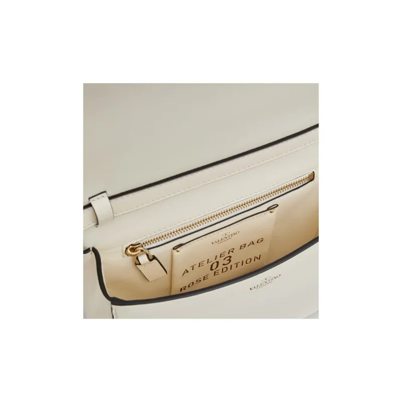 Valentino Atelier Sheepskin Leather Messenger Bag Shoulder Bags Handbags Women's White-3