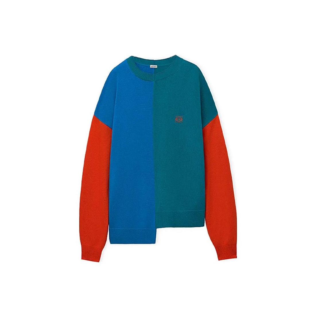 LOEWE Asymmetric Colour-Block Knitted Jumper - POIZON LOEWE Asymmetric Colour-Block Knitted Jumper - POIZON