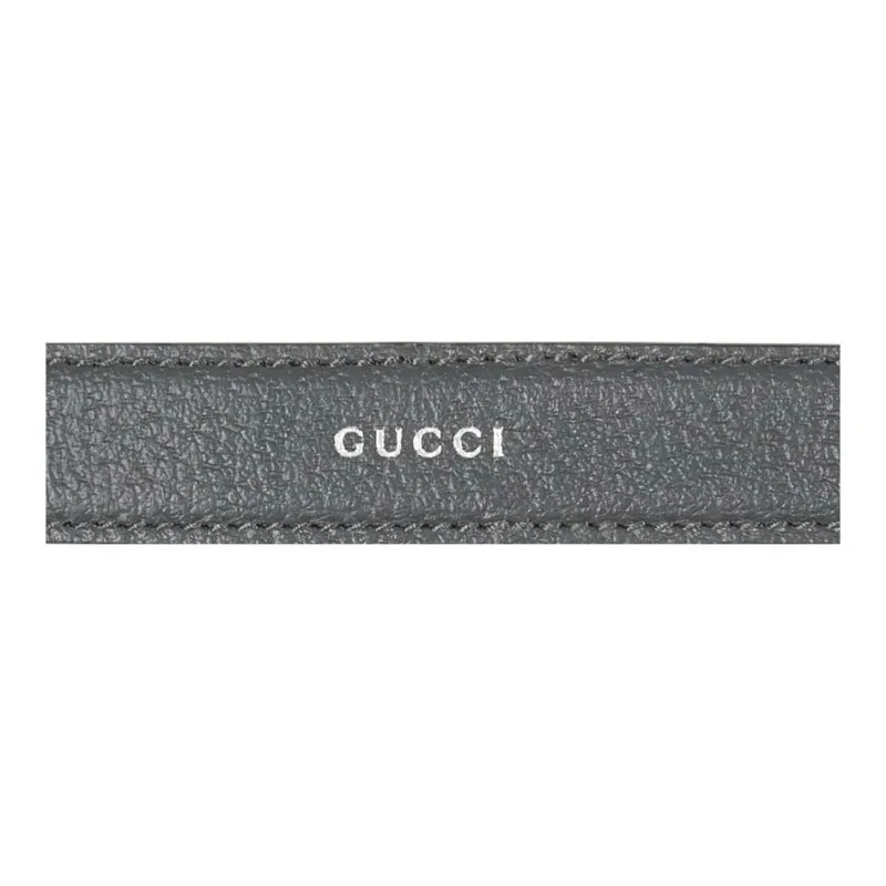 GUCCI Ophidia Leather Bag Straps Women's Gray-2