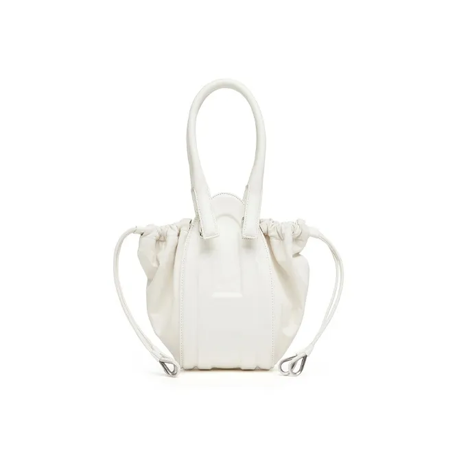 DIESEL Cowhide With Sheepskin Bucket Bags Shoulder Bag Crossbody Bag Handbag Regular Women's White-3