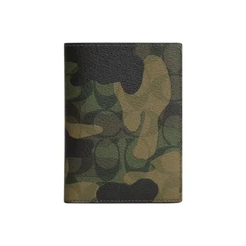 COACH Passport Case Canvas Coin Purses Wallets Men's Camouflage