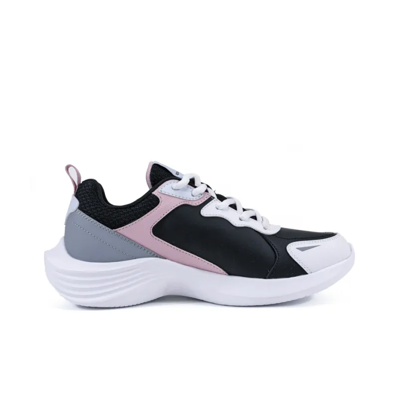 QIAODAN Slip Resistant Water Resistant Low Top Running Shoes Women's White Black-1