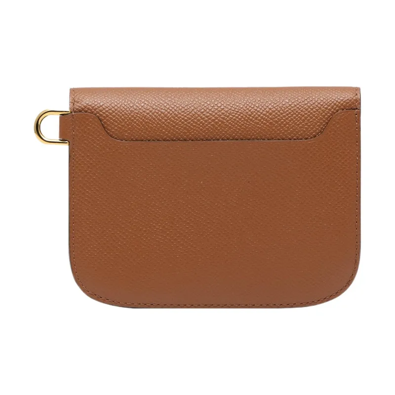 Delvau Alpina Calf Grain Calfskin Wallet Regular Women's Brown-2