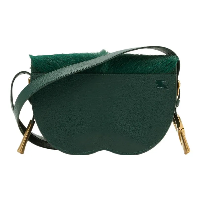 Burberry Calfskin With Cashmere Shoulder Bag, Crossbody Bag Regular Women's Vine Green-2