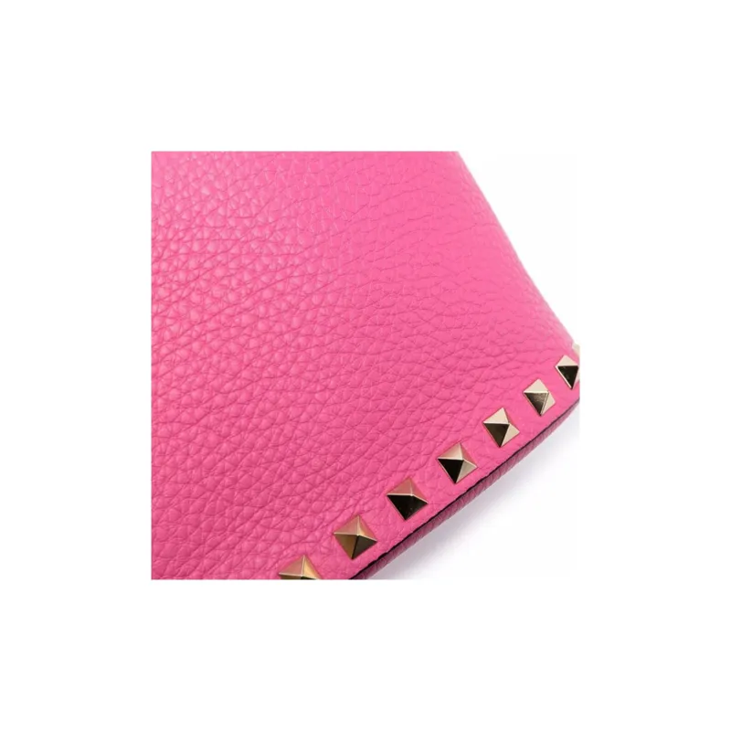 Valentino Rockstud Calfskin Bucket Bag Shoulder Bags Handbags Mini Women's Pink-3