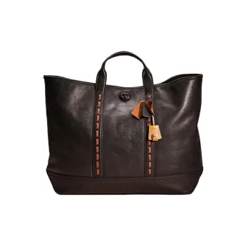 COACH Turnlock Calfskin Tote Shopping Bag Tote Bag Handbag Large Size Women's Black