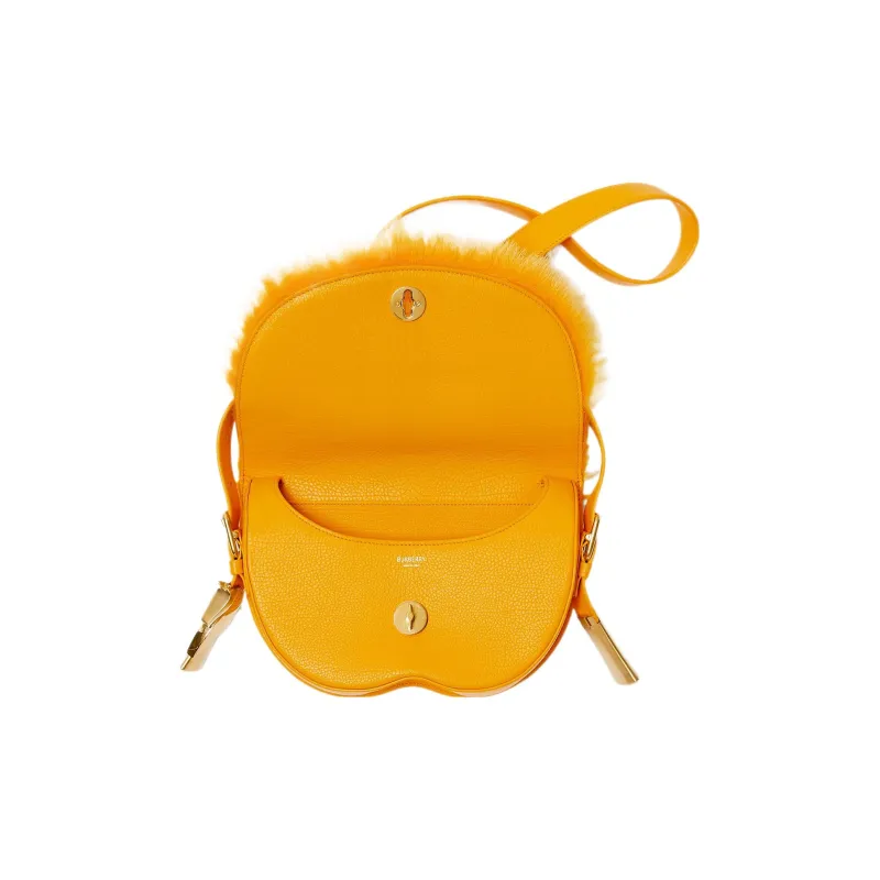 Burberry Calfskin With Cashmere Blend Shoulder Bag Crossbody Bag Regular Women's Touch Me Not Yellow-4