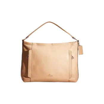 COACH Scout Glossy Pebbled Leather Portable Crossbody Bag Shoulder Bag Large Size Women's Beige Yellow