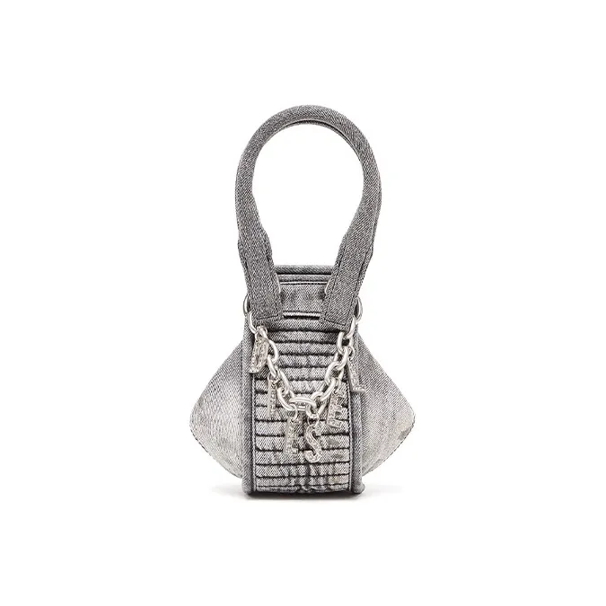 DIESEL Denim Shoulder Bag, Crossbody Bag, Handbag Extra Mini Women's Black Gray-0