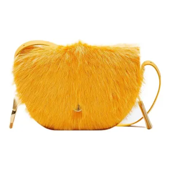 Burberry Calfskin With Cashmere Blend Shoulder Bag Crossbody Bag Regular Women's Touch Me Not Yellow