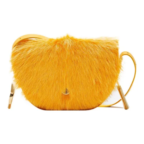 Burberry Calfskin With Cashmere Blend Shoulder Bag Crossbody Bag Regular Women's Touch Me Not Yellow