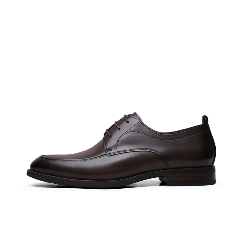 GOLDLION Dress Shoes Men Low Top Brown/Black-0